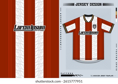T-shirt sport design template for soccer jersey with green halftone pattern. Sport uniform in front view. Tshirt mock up for sport club. Vector Illustration