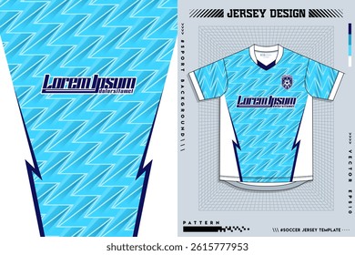T-shirt sport design template for soccer jersey with green halftone pattern. Sport uniform in front view. Tshirt mock up for sport club. Vector Illustration
