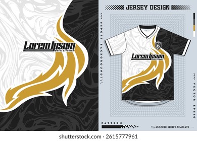 T-shirt sport design template for soccer jersey with green halftone pattern. Sport uniform in front view. Tshirt mock up for sport club. Vector Illustration