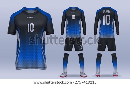 t-shirt sport design template, Soccer jersey mockup for football club. uniform front and back view.