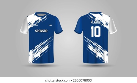 T-shirt sport design template, uniform front and back view