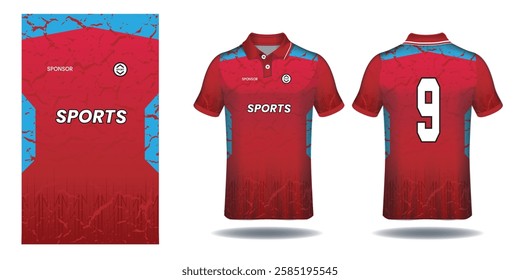 T-shirt sport design template, uniform front and back view