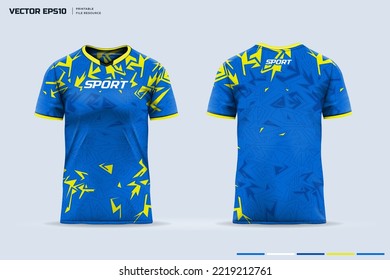 t-shirt sport design template. v neck Soccer jersey mockup and design include. Printable files.