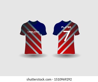 t-shirt sport design template,Soccer or football jersey mockup,uniform front and back view.