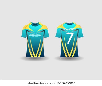 t-shirt sport design template,Soccer or football jersey mockup,uniform front and back view.