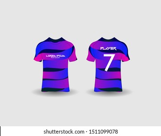 t-shirt sport design template,Soccer or football jersey mockup,uniform front and back view.