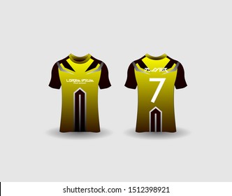 t-shirt sport design template,Soccer or football jersey mockup,uniform front and back view.