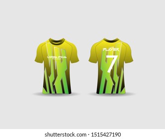 t-shirt sport design template,Soccer or football jersey mockup,uniform front and back view.