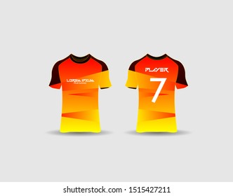 t-shirt sport design template,Soccer or football jersey mockup,uniform front and back view.