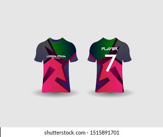 t-shirt sport design template,Soccer or football jersey mockup,uniform front and back view.