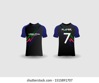 t-shirt sport design template,Soccer or football jersey mockup,uniform front and back view.