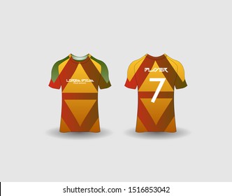 t-shirt sport design template,Soccer or football jersey mockup,uniform front and back view.