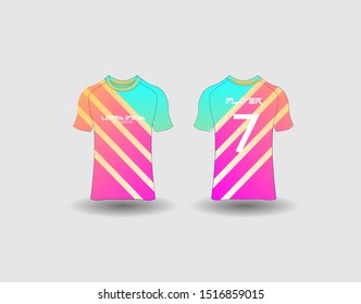 t-shirt sport design template,Soccer or football jersey mockup,uniform front and back view.