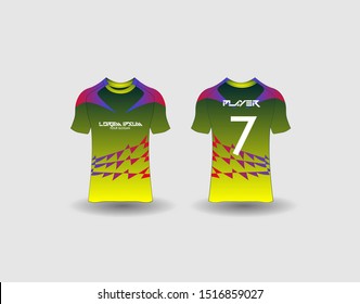 t-shirt sport design template,Soccer or football jersey mockup,uniform front and back view.
