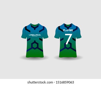 t-shirt sport design template,Soccer or football jersey mockup,uniform front and back view.