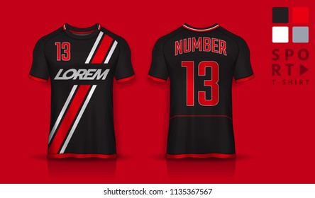 t-shirt sport design template,Soccer jersey mockup,uniform front and back view.