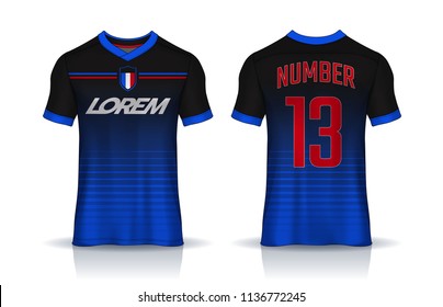 t-shirt sport design template,Soccer jersey mockup,uniform front and back view.