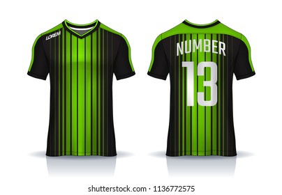 t-shirt sport design template,Soccer jersey mockup,uniform front and back view.