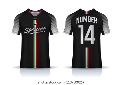 t-shirt sport design template,Soccer jersey mockup,uniform front and back view.