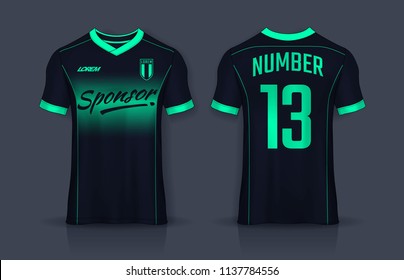 t-shirt sport design template,Soccer jersey mockup,uniform front and back view.