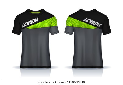 t-shirt sport design template,Soccer jersey mockup,uniform front and back view.