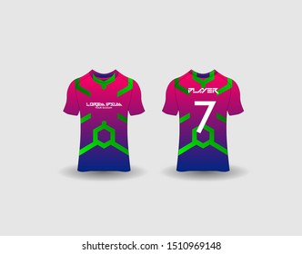t-shirt sport design template,Soccer jersey mockup,uniform front and back view.