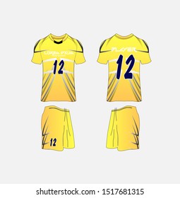 t-shirt sport design template,volleyball, Soccer or football jersey mockup,uniform front and back view.