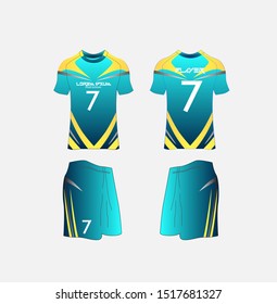 t-shirt sport design template,volleyball, Soccer or football jersey mockup,uniform front and back view.