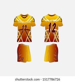 t-shirt sport design template,volleyball, Soccer or football jersey mockup,uniform front and back view.