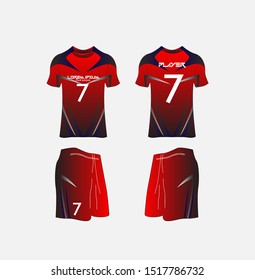 t-shirt sport design template,volleyball, Soccer or football jersey mockup,uniform front and back view.