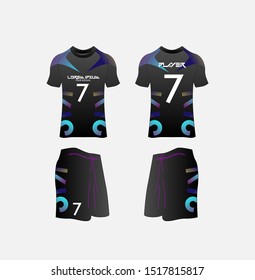 t-shirt sport design template,volleyball, Soccer or football jersey mockup,uniform front and back view.