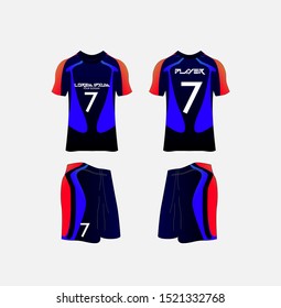t-shirt sport design template,volleyball, Soccer or football jersey mockup,uniform front and back view.