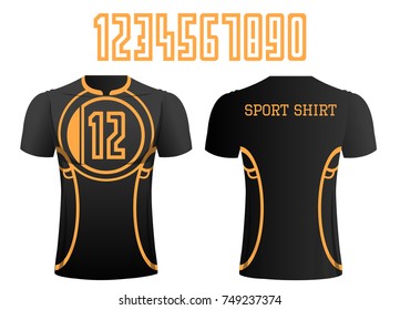 T-shirt sport design ,Vector football and running t-shirt creative fashion design template.