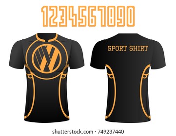 T-shirt sport design ,Vector football and running t-shirt creative fashion design template.