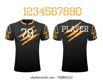 T-shirt sport design ,Vector football and running t-shirt creative fashion design template.