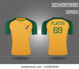 T-shirt sport design ,Vector Soccer jersey template.