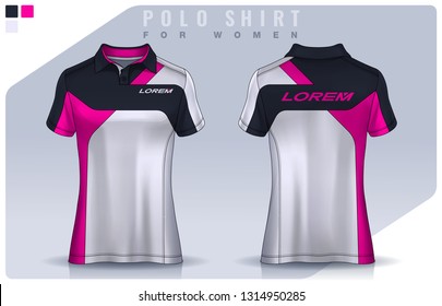 t-shirt sport design for women,  Jersey mockup.  Polo Uniform template.