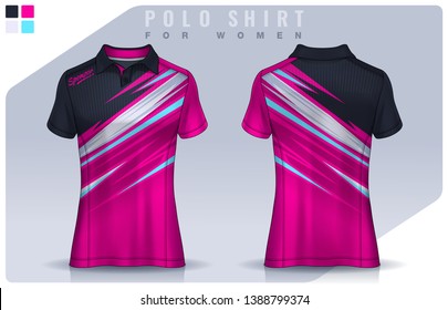 t-shirt sport design for women,  Jersey mockup.  Polo Uniform template.