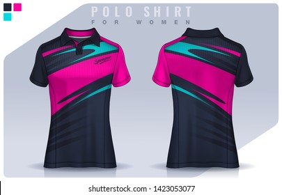 t-shirt sport design for women,  Jersey mockup.  Polo Uniform template.