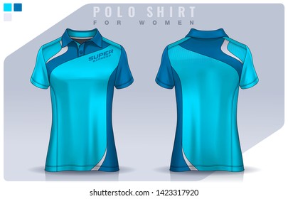 t-shirt sport design for women,  Jersey mockup.  Polo Uniform template.