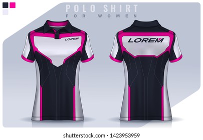 t-shirt sport design for women,  Jersey mockup.  Polo Uniform template.