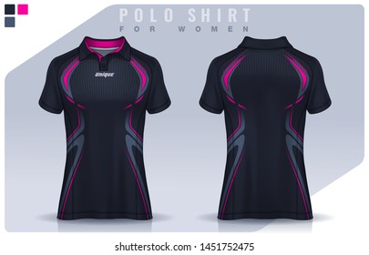 t-shirt sport design for women,  Jersey mockup.  Polo Uniform template.