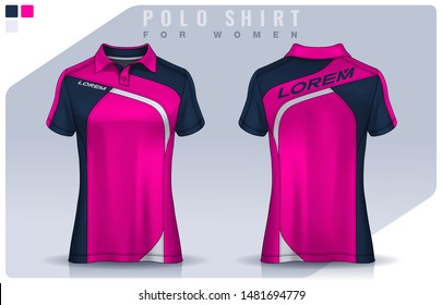 t-shirt sport design for women,  Jersey mockup.  Polo Uniform template.