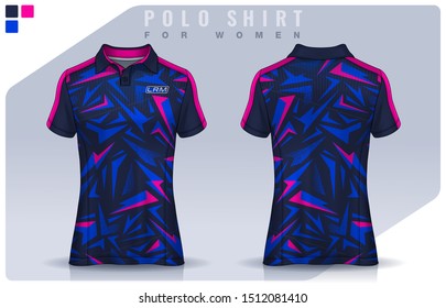 t-shirt sport design for women,  Jersey mockup.  Polo Uniform template.