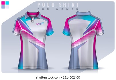 t-shirt sport design for women,  Jersey mockup.  Polo Uniform template.