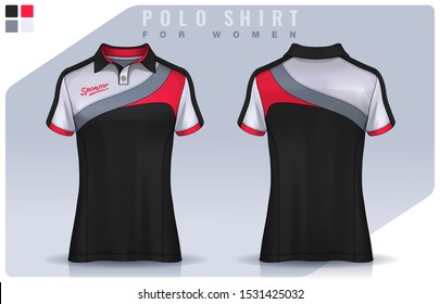 t-shirt sport design for women,  Jersey mockup.  Polo Uniform template.