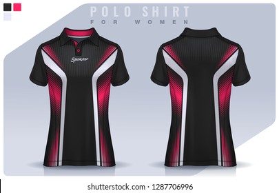 t-shirt sport design for women, Soccer jersey mockup for football club.  Polo Uniform template.