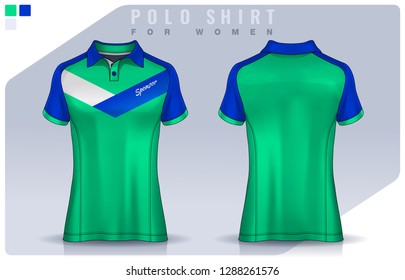 t-shirt sport design for women, Soccer jersey mockup for football club.  Polo Uniform template.