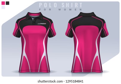 t-shirt sport design for women, Soccer jersey mockup for football club.  Polo Uniform template.