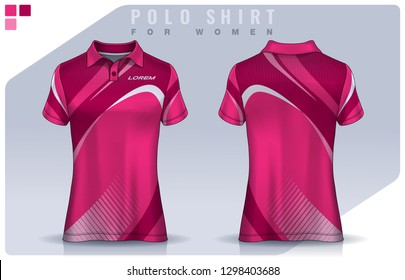 t-shirt sport design for women, Soccer jersey mockup for football club.  Polo Uniform template.